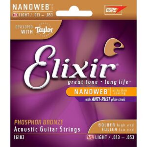 Elixir HD Phosphor Bronze NANOWEB Light (013-053) 16182 엘릭서 HD 포스포브론즈 나노웹 통기타줄