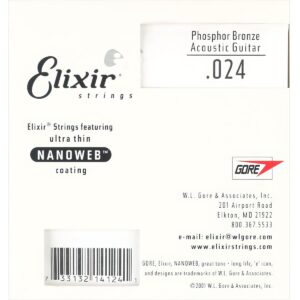 Elixir NANOWEB Phosphor Bronze (024게이지) 4개 엘릭서 낱줄 [14124]
