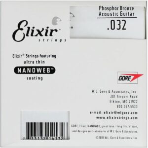 Elixir NANOWEB Phosphor Bronze (032게이지) 4개 엘릭서 낱줄