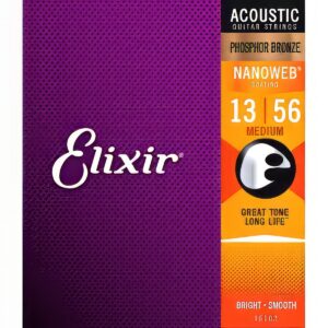 Elixir Phosphor Bronze NANOWEB Medium (013-056) 16102 엘릭서 포스포브론즈 나노웹 통기타줄