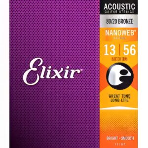 Elixir Acoustic NANOWEB Medium (013-056) 11102 엘릭서 나노웹 통기타줄