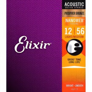 Elixir Phosphor Bronze NANOWEB Light Medium (012-056) 16077 엘릭서 포스포브론즈 나노웹 통기타줄