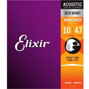 Elixir 나노웹 12현 어쿠스틱 기타줄 8020 브론즈 11152
