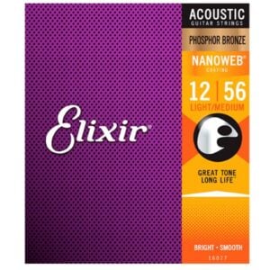 Elixir 엘릭서 NANOWEB Phosphor Bronze 나노웹 통기타 스트링 012-056 (16077)