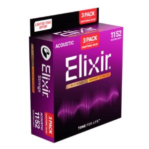 Elixir Nanoweb Phosphor Bronze Custom Light (011-052) 엘릭서 포스포 브론즈 통기타줄 3팩 16544