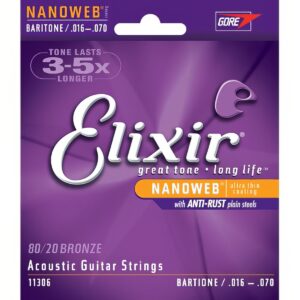 Elixir Nanoweb 바리톤 6현 스트링세트 (016-070)